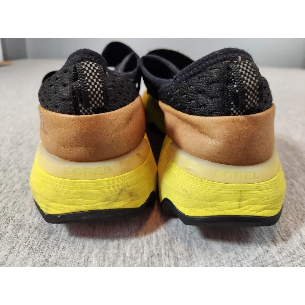 Sorel Kinetic Impact Strap Womens 7.5 Black Yellow NL4076-011 Sneakers